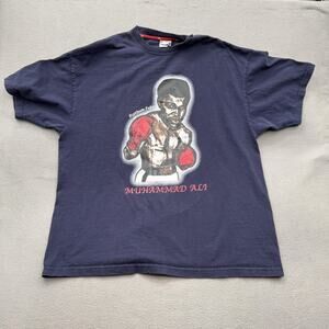 Platinum Fubu Muhammad Ali Shirt Mens 2XL Blue Boxing Graphic T-Shirt Limited